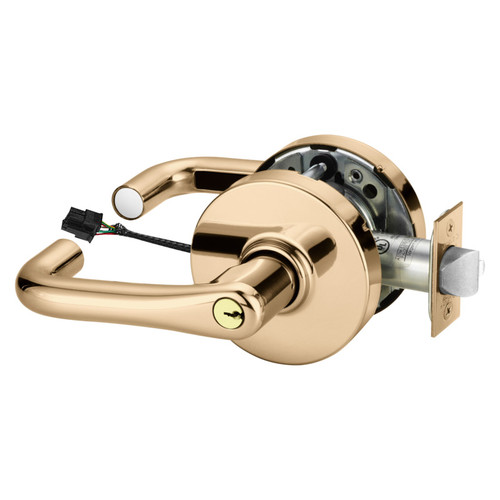 Sargent RX28-10G71-24V LJ 9 Electrified Cylindrical Lock Fail Secure 24V LJ Design RX Switch Bright Bronze