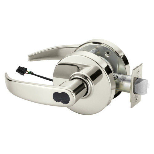 Sargent 2860-10G71-12V LP 14 Electrified Cylindrical Lock Fail Secure 12V LP Design LFIC Prep Less Core Bright Nickel