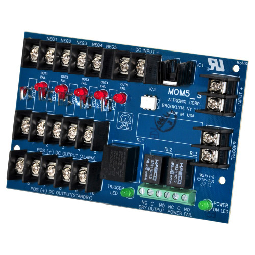 Altronix MOM5 Multi-Output Power Distribution Module 12/24VDC from Power Supply Input 12/24VDC at 25A Output