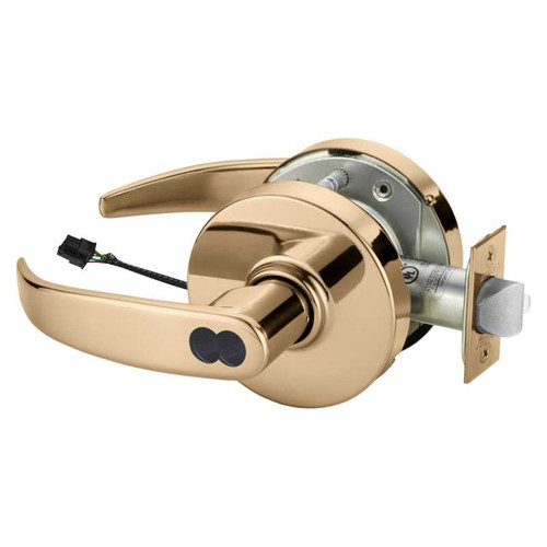 Sargent 2870-10G71-12V LP 9 Electrified Cylindrical Lock Fail Secure 12V LP Design SFIC Prep Less Core Bright Bronze 2870-10G71-12V LP 9