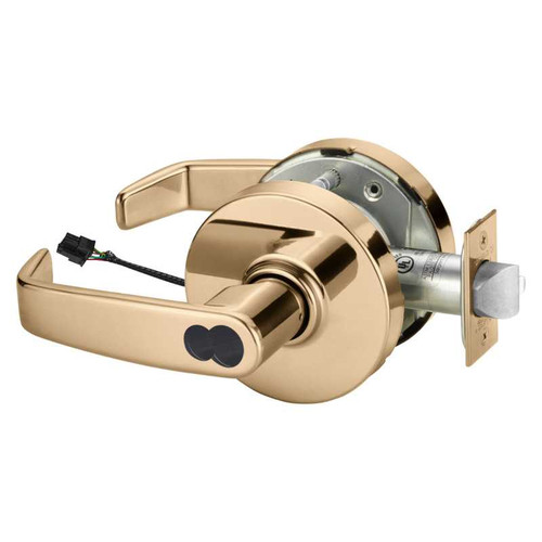 Sargent 2860-10G70-12V LL 9 Electrified Cylindrical Lock Fail Safe 12V LL Design LFIC Prep Less Core Bright Bronze 2860-10G70-12V LL 9