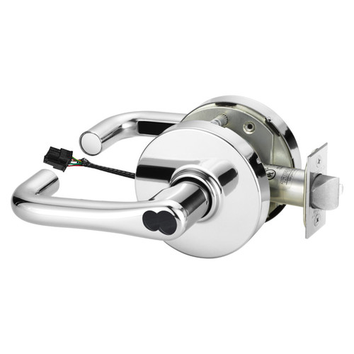 Sargent 2860-10G71-24V LJ 26 Electrified Cylindrical Lock Fail Secure 24V LJ Design LFIC Prep Less Core Bright Chrome