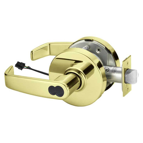 Sargent 2860-10G70-24V LL 3 Electrified Cylindrical Lock Fail Safe 24V LL Design LFIC Prep Less Core Bright Brass 2860-10G70-24V LL 3