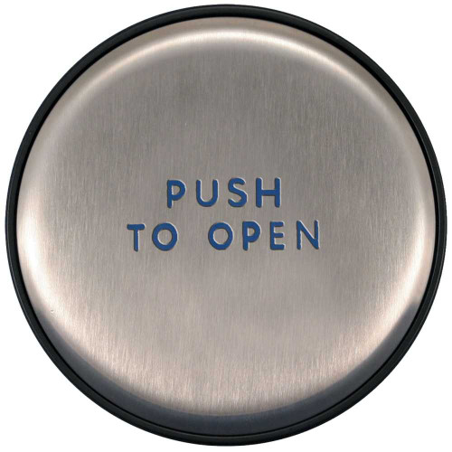 BEA 10EMR6 Panther plate 6 round push plate slim profile blue Push to Open text 10EMR6