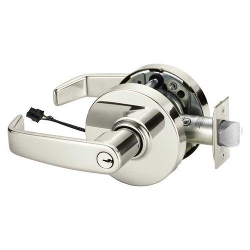 Sargent RX28-10G71-12V LL 14 Electrified Cylindrical Lock Fail Secure 12V LL Design RX Switch Bright Nickel RX28-10G71-12V LL 14