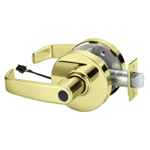 Sargent 28LC-10G71-24V LL 3 Electrified Cylindrical Lock Fail Secure 24V LL Design Less Cylinder Bright Brass 28LC-10G71-24V LL 3