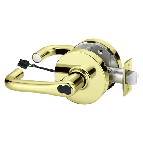 Sargent 2860-10G71-24V LJ 3 Electrified Cylindrical Lock Fail Secure 24V LJ Design LFIC Prep Less Core Bright Brass