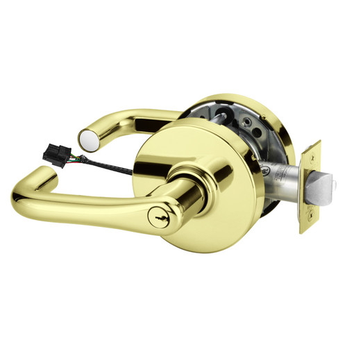 Sargent 28-10G70-24V LJ 3 Electrified Cylindrical Lock Fail Safe 24V LJ Design Bright Brass