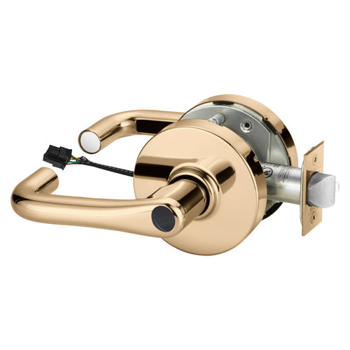 Sargent RX28LC-10G70-12V LJ 9 Electrified Cylindrical Lock Fail Safe 12V LJ Design Less Cylinder RX Switch Bright Bronze
