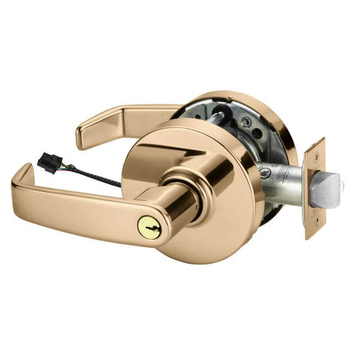 Sargent RX28-10G71-12V LL 9 Electrified Cylindrical Lock Fail Secure 12V LL Design RX Switch Bright Bronze RX28-10G71-12V LL 9