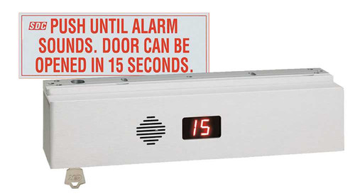 SDC 1511TNAKV Tandem ExitCheck Delayed Egress EMLock NFPA 101 IBC and IFC Compliant Built in Key Switch Satin Aluminum Clear Anodized 1511TNAKV