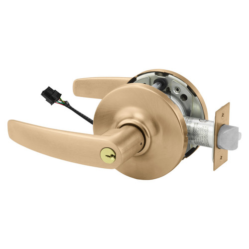 Sargent 28-10G71-24V GB 10 Electrified Cylindrical Lock Fail Secure 24V GB Design Satin Bronze