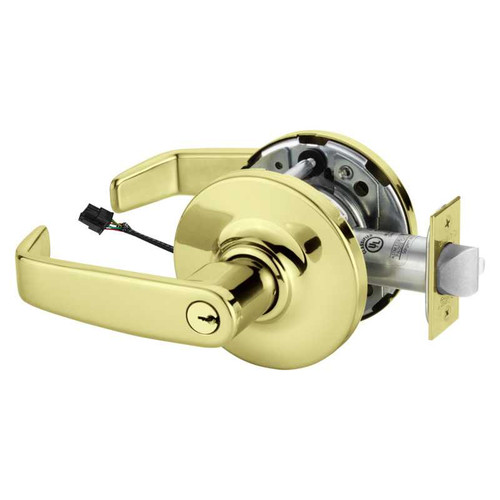 Sargent 28-10G71-12V GL 3 Electrified Cylindrical Lock Fail Secure 12V GL Design Bright Brass 28-10G71-12V GL 3