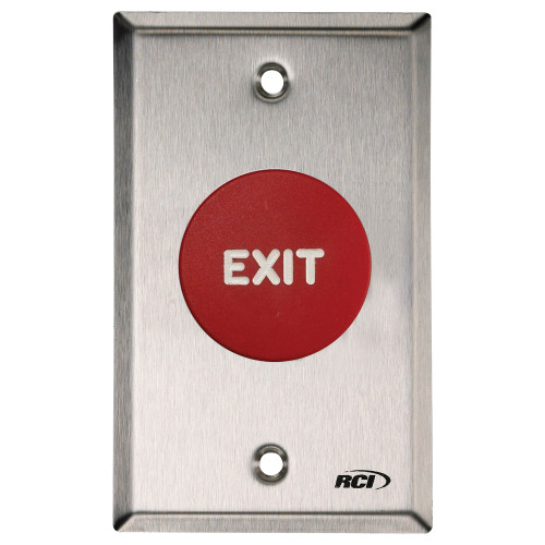 RCI 908-RE-MO 32D Exit Button Red EXIT Text Momentary 