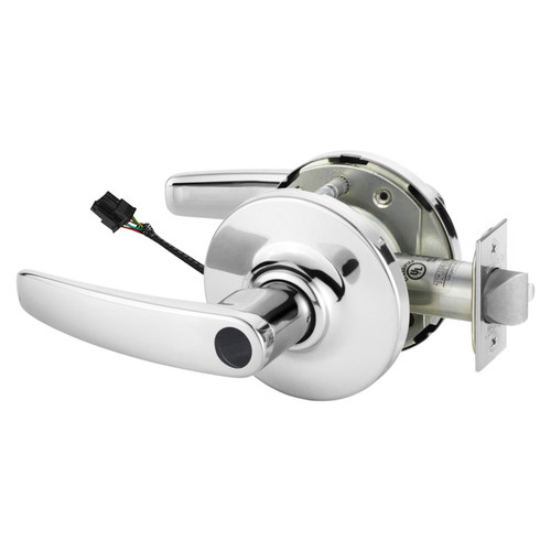 Sargent 28LC-10G70-24V GB 26 Electrified Cylindrical Lock Fail Safe 24V GB Design Less Cylinder Bright Chrome