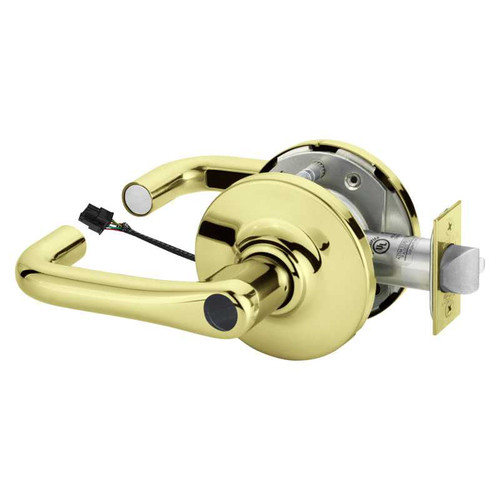 Sargent 28LC-10G70-24V GJ 3 Electrified Cylindrical Lock Fail Safe 24V GJ Design Less Cylinder Bright Brass 28LC-10G70-24V GJ 3