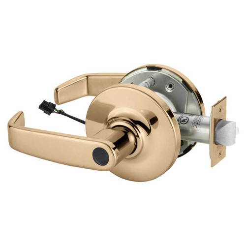 Sargent 28LC-10G71-24V GL 9 Electrified Cylindrical Lock Fail Secure 24V GL Design Less Cylinder Bright Bronze 28LC-10G71-24V GL 9