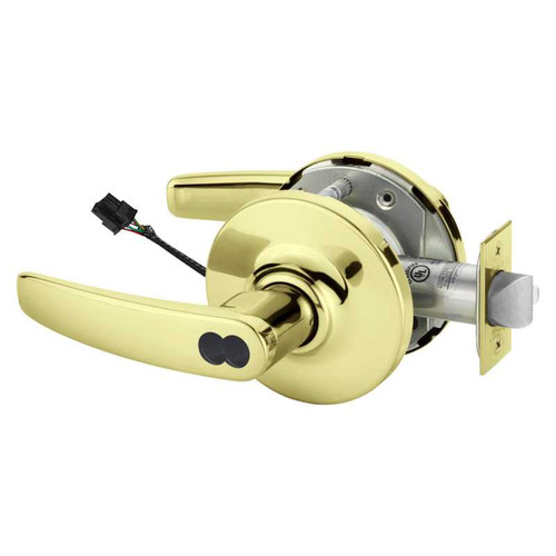 Sargent RX2870-10G71-24V GB 3 Electrified Cylindrical Lock Fail Secure 24V GB Design SFIC Prep Less Core RX Switch Bright Brass RX2870-10G71-24V GB 3