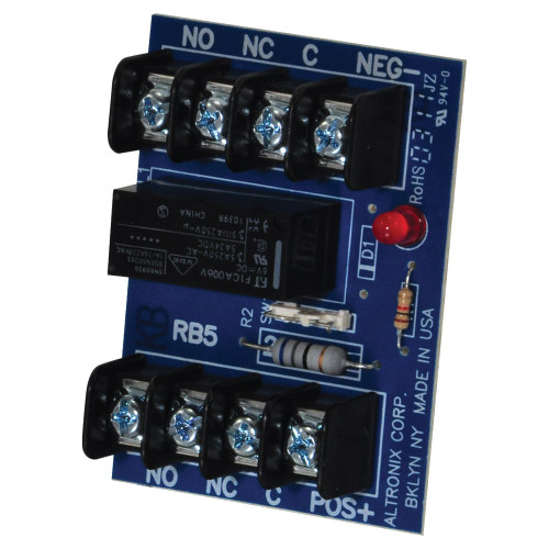 Altronix RB5 Relay Module 6/12VDC Operation at 120mA Draw 5A/220VAC or 28VDC DPDT Contacts