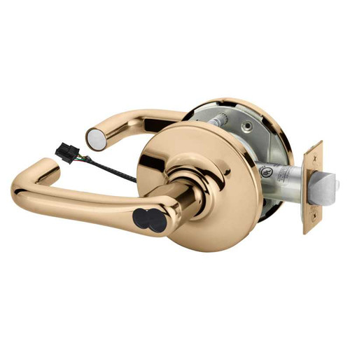 Sargent 2860-10G71-24V GJ 9 Electrified Cylindrical Lock Fail Secure 24V GJ Design LFIC Prep Less Core Bright Bronze 2860-10G71-24V GJ 9