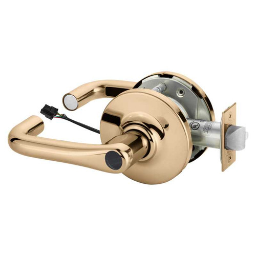 Sargent 28LC-10G71-24V GJ 9 Electrified Cylindrical Lock Fail Secure 24V GJ Design Less Cylinder Bright Bronze 28LC-10G71-24V GJ 9