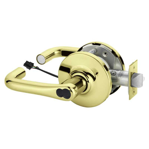 Sargent 2860-10G70-24V GJ 3 Electrified Cylindrical Lock Fail Safe 24V GJ Design LFIC Prep Less Core Bright Brass 2860-10G70-24V GJ 3