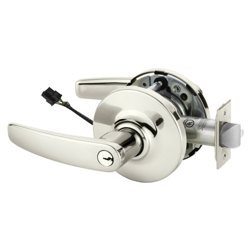 Sargent 28-10G70-24V GB 14 Electrified Cylindrical Lock Fail Safe 24V GB Design Bright Nickel