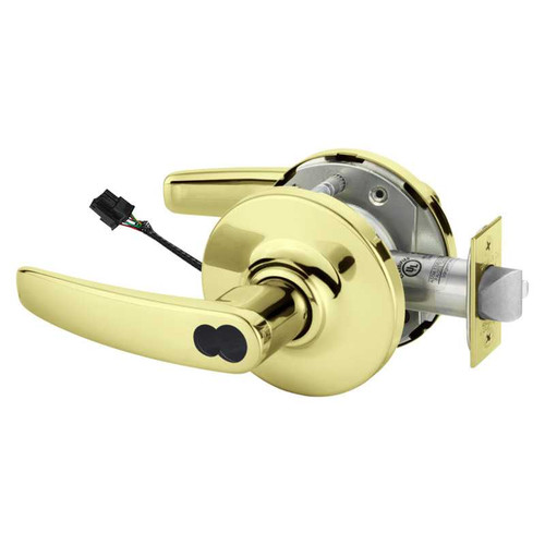 Sargent RX2860-10G70-12V GB 3 Electrified Cylindrical Lock Fail Safe 12V GB Design LFIC Prep Less Core RX Switch Bright Brass RX2860-10G70-12V GB 3