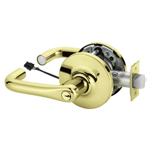 Sargent RX28-10G71-12V GJ 3 Electrified Cylindrical Lock Fail Secure 12V GJ Design RX Switch Bright Brass RX28-10G71-12V GJ 3
