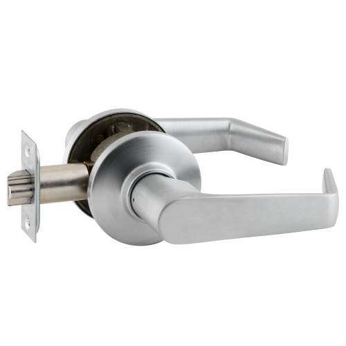 Schlage S10D SAT 626 Grade 2 Tubular Lock Passage/Closet Latch Function Non-Keyed Saturn Lever Satin Chrome Finish Non-Handed