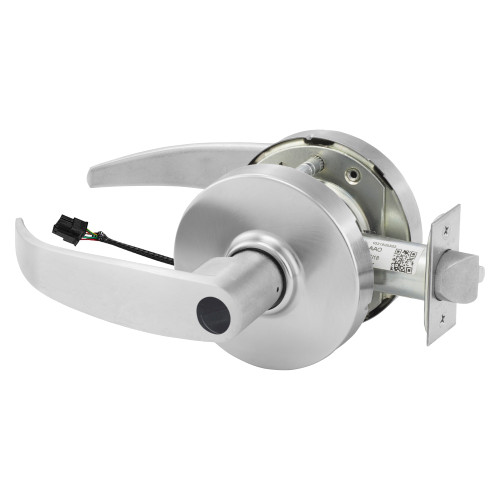 Sargent 23LC-10XG71 LP 26D Grade 1 Electrified Cylindrical Lock Fail Secure P Lever L Rose Less Cylinder Deadlatch 3-3/4 Backset Satin Chrome Finish Non-Handed