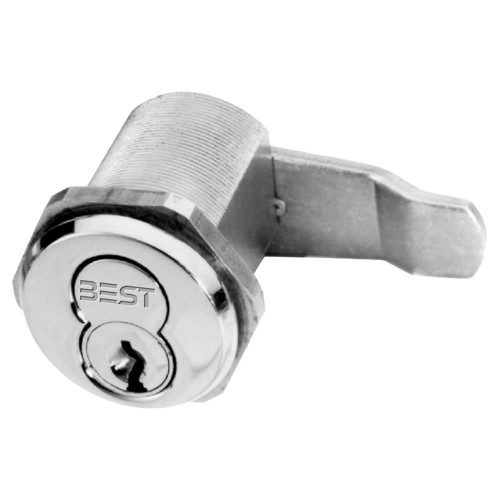 BEST 1EE7E4-C229RP3626LH Slabbed Lost Motion 1-1/4 Mortise Cylinder C229 Cabinet Cam With 1E-R2/1E-R5 Ring Package Satin Chrome Finish Left-Handed 1EE7E4-C229RP3626LH