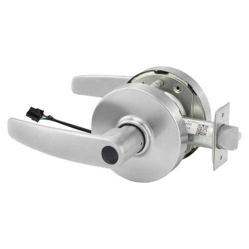Sargent LCSG-10XG71 LB 26D Grade 1 Electrified Cylindrical Lock Fail Secure B Lever L Rose Less Cylinder Deadlatch Satin Chrome Antimicrobial Finish Non-Handed