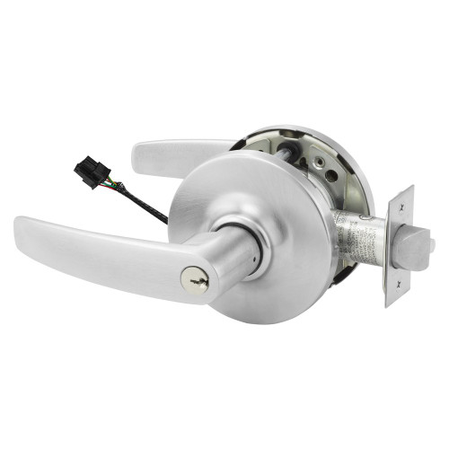 Sargent SG-10XG70 GB 26D Grade 1 Electrified Cylindrical Lock Fail Safe B Lever G Rose 6-Pin Cylinder Deadlatch Satin Chrome Antimicrobial Finish Non-Handed