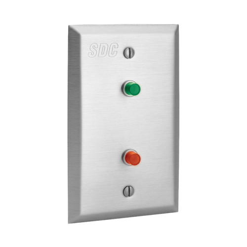SDC 400U-L2 GREEN/RED Wall Mount Indicator Two LEDs Single Gang Plate Satin Stainless Steel