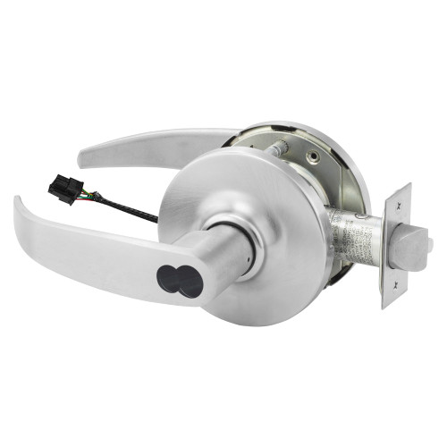 Sargent 2560RXSG-10XG71 GP 26D Grade 1 Electrified Cylindrical Lock Fail Secure P Lever G Rose LFIC Prep Disposable Core Deadlatch 5 Backset Request to Exit Satin Chrome Antimicrobial Finish Non-Handed