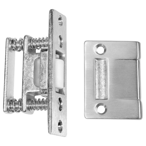 Rockwood 590 US26D Roller Latch 1 by 3-3/8 Latch Face 1-11/16 by 2-1/4 Strike Solid Nylon Roller Satin Chrome Finish