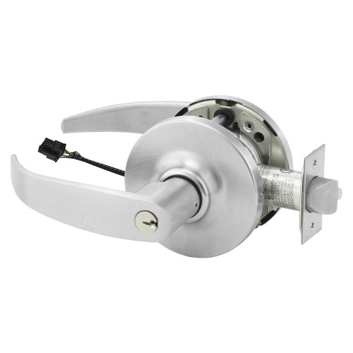 Sargent 25RXSG-10XG70 GP 26D Grade 1 Electrified Cylindrical Lock Fail Safe P Lever G Rose 6-Pin Cylinder Deadlatch 5 Backset Request to Exit Satin Chrome Antimicrobial Finish Non-Handed 25RXSG-10XG70 GP 26D