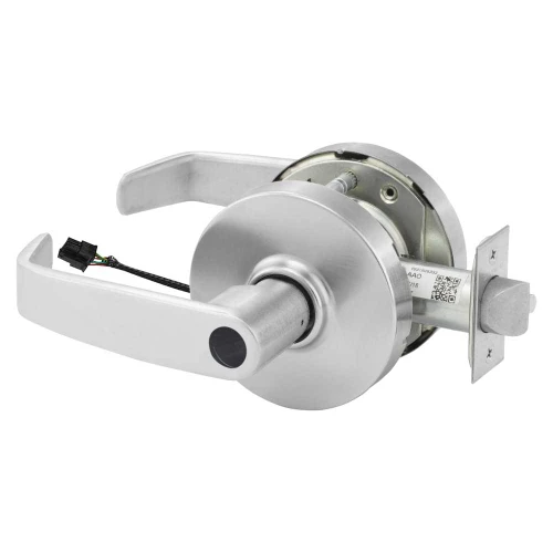 Sargent 25LCRXSG-10XG71 LL 26D Grade 1 Electrified Cylindrical Lock Fail Secure L Lever L Rose Less Cylinder Deadlatch 5 Backset Request to Exit Satin Chrome Antimicrobial Finish Non-Handed 25LCRXSG-10XG71 LL 26D