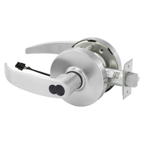 Sargent 2360SG-10XG70 LP 26D Grade 1 Electrified Cylindrical Lock Fail Safe P Lever L Rose LFIC Prep Disposable Core Deadlatch 3-3/4 Backset Satin Chrome Antimicrobial Finish Non-Handed 2360SG-10XG70 LP 26D