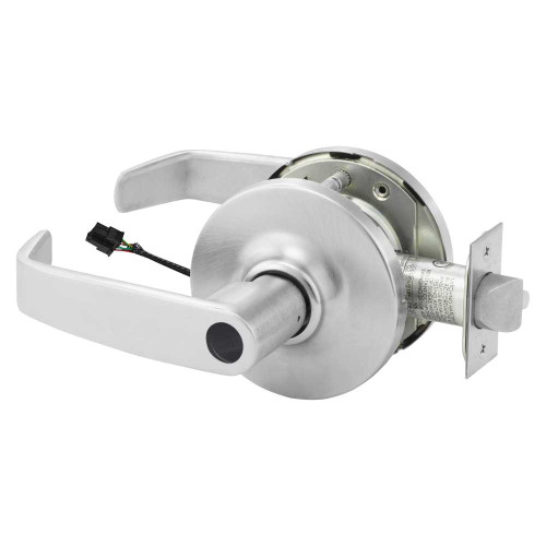 Sargent 23LCRXSG-10XG71 GL 26D Grade 1 Electrified Cylindrical Lock Fail Secure L Lever G Rose Less Cylinder Deadlatch Request to Exit 3-3/4 Backset Satin Chrome Antimicrobial Finish Non-Handed 23LCRXSG-10XG71 GL 26D