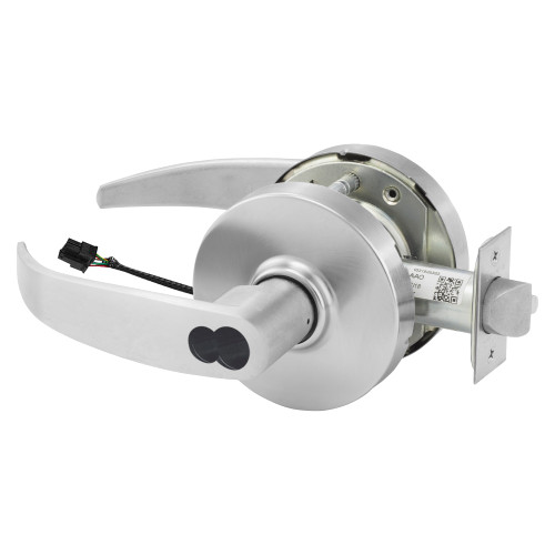 Sargent 2560RXSG-10XG70 LP 26D Grade 1 Electrified Cylindrical Lock Fail Safe P Lever L Rose LFIC Prep Disposable Core Deadlatch 5 Backset Request to Exit Satin Chrome Antimicrobial Finish Non-Handed