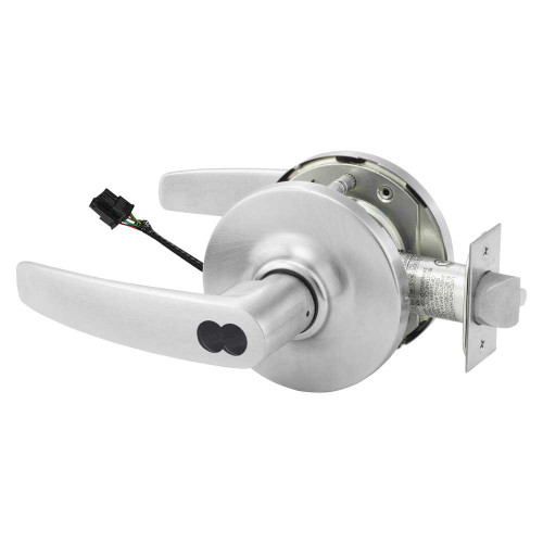 Sargent 2570SG-10XG70 GB 26D Grade 1 Electrified Cylindrical Lock Fail Safe B Lever G Rose SFIC Prep Disposable Core Deadlatch 5 Backset Satin Chrome Antimicrobial Finish Non-Handed 2570SG-10XG70 GB 26D