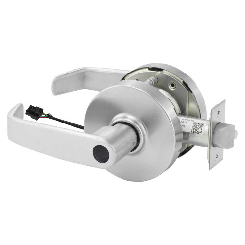 Sargent LCRX-10XG71 LL 26D Grade 1 Electrified Cylindrical Lock Fail Secure L Lever L Rose Less Cylinder Deadlatch Request to Exit Satin Chrome Finish Non-Handed LCRX-10XG71 LL 26D