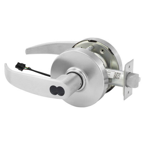 Sargent 70RX-10XG70 LP 26D Grade 1 Electrified Cylindrical Lock Fail Safe P Lever L Rose SFIC Prep Disposable Core Deadlatch Request to Exit Satin Chrome Finish Non-Handed
