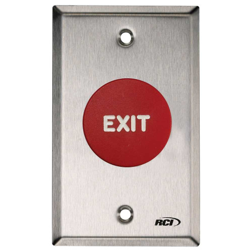 RCI 908-RE-TD 32D Exit Button Red EXIT Text Time Delay 908-RE-TD 32D