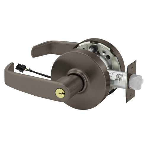 Sargent 23-10XG71 LL 10B Grade 1 Electrified Cylindrical Lock Fail Secure L Lever L Rose 6-Pin Cylinder Deadlatch 3-3/4 Backset Oil-Rubbed Bronze Finish Non-Handed