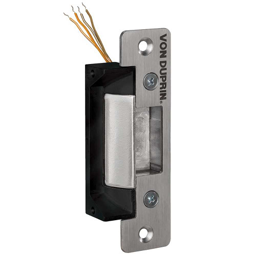Von Duprin 4212 32D Electric Strike Field Selectable Fail Safe/Secure 12/24VDC 4-7/8 x 1-1/4 Faceplate For use with Cylindrical Locks on Single Doors Hollow Metal or Aluminum Frame Satin Stainless Steel Finish 4212 32D