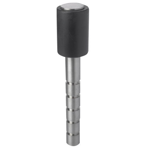 Rockwood 468-RKW Heavy Duty Door Stop Wrought Stainless Steel and Black Rubber Bumper No Exposed Fasteners Ideal for use in High Vandalism or Security Area Satin Stainless Steel 468-RKW