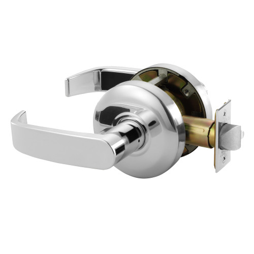Sargent 28-65U15 KL 26 Grade 2 Passage Cylindrical Lock L Lever Non-Keyed Bright Chrome Finish Non-handed